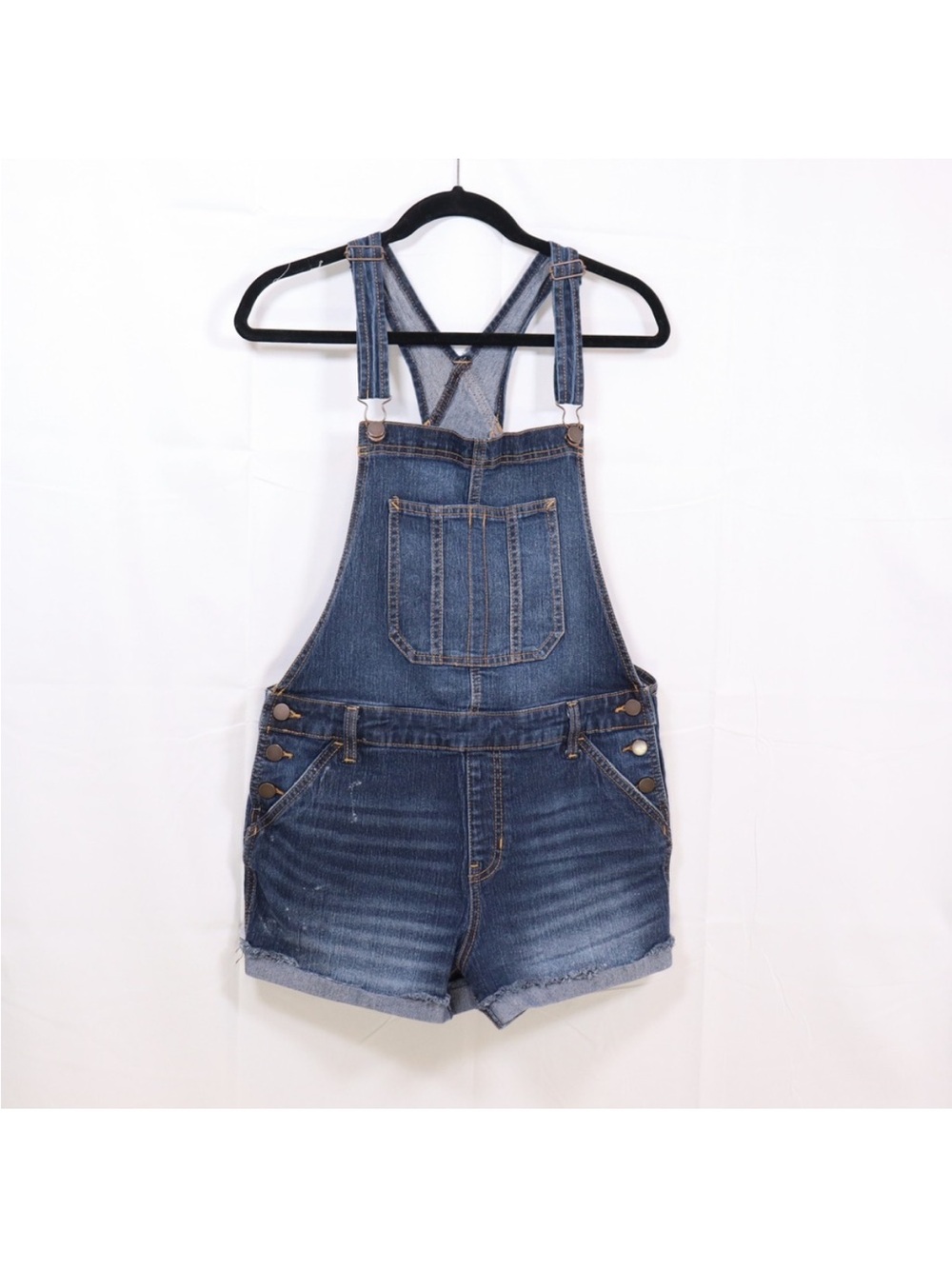 No boundaries Denim Short Overalls - Blue
